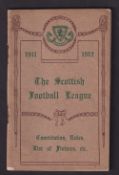Football handbook, 'The Scottish Football League, 1911-1912, Constitution, Rules, List of Fixtures