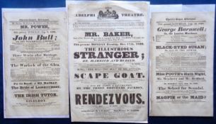 Theatre, 25 playbills from Northern England dating from 1817-1832, to comprise Liverpool (11),