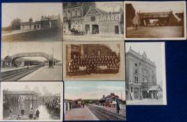 Postcards, a UK topographical mix of 8 cards, with RP of The White Horse 'Fanny on the Hill'