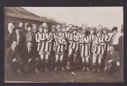Football postcard, Dick Kerr's Ladies Football Team, unused photographic card showing a group