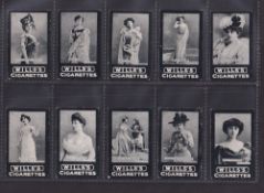 Cigarette cards, Wills, Overseas, Actresses, Tabs Type (101-125) (few with sl edge knocks, gen gd)