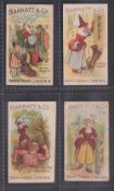 Trade cards, Barratt's, Characters from Nursery Rhymes, 4 cards, Blue Beard (sword upright, wife