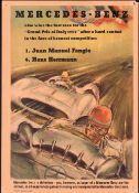 Motor racing, a Mercedes-Benz promotional poster showing the results of The Italian Grand Prix