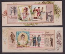 Cigarette cards, USA, Allen & Ginter, Actresses & Play Scenes, two rectangular shaped non insert