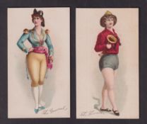 Cigarette cards, USA, Buchner, Morning Glory Maidens, 'X' size, two cards, ref. N285 (General