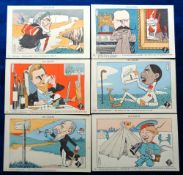 Postcards, Political, Caricatures, Les Exiles by JP, inc. Deroulede, Santos Dumont, Victor Napoleon,