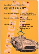 Motor racing, a Mercedes-Benz promotional poster showing the results of The XXII. Mille Miglia