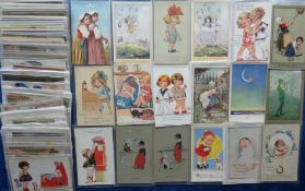 Postcards, Children, a collection of appox. 160 illustrated cards of children. Artists include