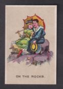 Cigarette card, W.T. Osborne, Naval & Military Phrases (With border), type card, 'On The Rocks' (vg)