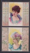 Cigarette cards, USA, Duke's, Beauties, Folders, 'P' size, (back in red on white), ref. N96,