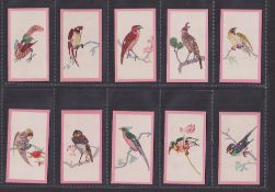 Cigarette cards, Wills (Ruby Queen), Birds of the East (set, 50 cards) all with matching pink border