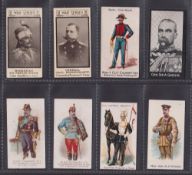 Cigarette cards, Military theme, 8 better cards Webb & Rassell War Portraits (2), Roberts Armies