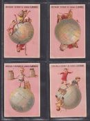 Trade cards, Liebig S144 Children on Globes (French) (set 6 cards) (all with back damage, fronts gen