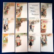 Trade cards, Suchard, Menu Cards, Suchard Posters, 182mm x 121mm (set, 12 cards) (all unused) (1