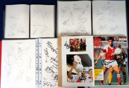 Football autographs, a large collection of original signatures contained in folders, scrapbooks,