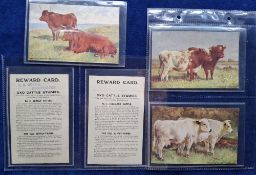 Trade cards, mixture 48 cards, including P size Reward cards, Oxo Cattle Studies (5/6 missing