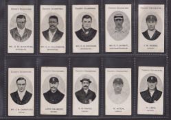 Cigarette cards, Taddy, County Cricketers, 20 cards, Derbyshire (3), Northamptonshire (1), Surrey (6