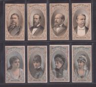 Cigarette cards, USA, Thos. H. Hall, Presidential Candidates & Actresses (set, 8 cards), Chester