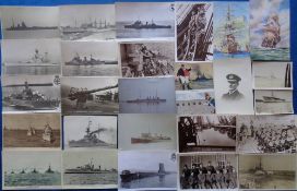Postcards, Naval, a selection of 90+ naval shipping cards and photographs (small/medium format) of