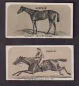 Cigarette cards, USA, Goodwin, Racehorses, two cards, Girofle Winner at Long Beach 1883 (slight