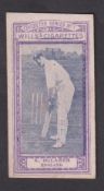 Cigarette card, Wills (Australia), Cricketers Series (Grey scroll back, fancy frame, violet