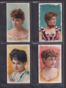 Cigarette cards, USA, Duke's, Stars of the Stage (White Border), 'X' size (set, 25 cards) (some with