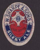 Beer label, W Sharpe & Sons, Sileby Ale, Light Bitter, vertical oval, approx. 86mm high (sl