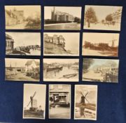 Postcards, Suffolk, a selection of 12 cards with RPs of The Mill Westleton, water Mill Great
