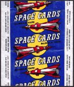 Trade card wrapper, A&BC Gum, Space (1958), extremely scarce wax wrapper with space ship
