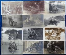 Postcards, Motor Cycles, RP inc. close-ups, Sidecars, good selection, (gd/vg) (12)