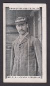 Cigarette card, Glass & Co, Cricketers Series, type card, no 16, Mr. F.S. Jackson, Yorkshire (gd) (
