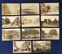 Postcards, Suffolk, an RP collection of 11 cards with 4 cards of sale of work (with crowds) at