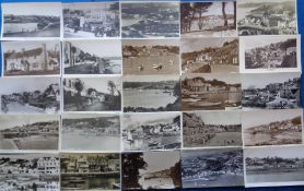 Postcards, Cornwall, a selection of 40+ cards of St Mawes, the majority RPs issued mostly post