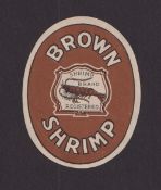 Beer label, Russell's, Gravesend, Brown Shrimp, vertical oval, vertical oval, approx. 83mm high, (