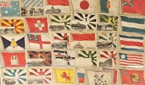 Postcards, Flags, a collection of approx. 31 cards of flags of the world, all embossed. Includes