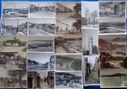 Postcards, Cornwall, a mixed age collection of 55+ cards, the majority RPs inc. Portscatho