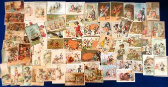 Trade cards, France, a collection of 75+ early advertising cards, various sizes & issuers inc.