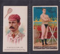 Cigarette cards, USA, two cards, Allen & Ginter, The World's Champions, Second Series, type card H.