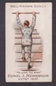 Cigarette card, Newbegin, Well-Known Songs, type card, 'The Great Big Wheel' (stamped to back 'W.W.'