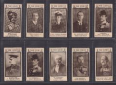 Trade cards, War Portraits, 10 different cards by 9 different issuers, Tetley (Tobacco), Whate's