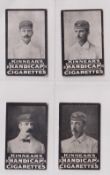 Cigarette cards, Kinnear, Cricketers, 4 cards, S.E. Gregory, M.A. Noble, E. Jones & H. Trumble (some