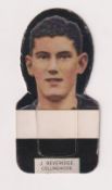 Cigarette card, Wills (Australia), Footballers (Shaped), type card, J. Beveridge, Collingwood (