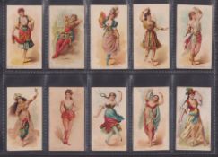 Cigarette cards, USA, ATC, Dancing Women (46/50, missing Burmese, French Shepherdess,