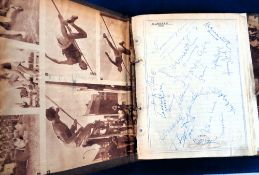 Athletics autographs, a scrapbook containing a collection of 1950's & 1960's signatures on paper,