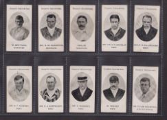 Cigarette cards, Taddy, County Cricketers, 20 cards, Derbyshire (3), Essex (6), Gloucestershire(