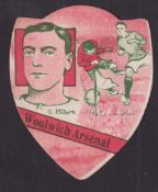 Trade card, Baines, Shield Shaped Football card, Woolwich Arsenal, type card, G. Hoare inset (gd) (