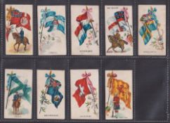 Cigarette cards, J A S Biggs, Flags & Flags with Soldiers, 9 cards Cape Colony, Greece, Netherlands,
