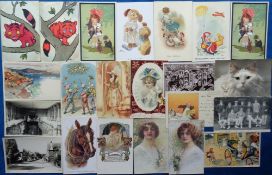 Postcards, a subject mix of 40+ cards with 2 sets of 6 published by Faulkner inc. series 1251 A-F