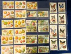 Trade cards, Suchard, selection, Fruits (Children picking fruit) (set, 12 cards, two with marks to