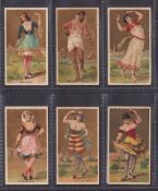 Cigarette cards, Japan, Murai, Dancing Girls of the World (Dark green back), six cards, Andalusia,